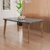 Mesa de Jantar Retrô Tampo Vidro 120x90x78 Pés Oblongo Jade RV Móveis Grafite