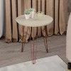 Mesa Lateral Redonda Pés de Ferro 44 x 44 x 47 Evolution Patrimar Off White