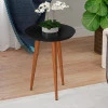 Mesa Lateral Redonda Pés Palito Luna 44 x 44 x 57 Patrimar Preto