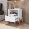 Mesa de Cabeceira 1 Gaveta 1 Nicho 52cm x 58cm Antares Casa D Branco