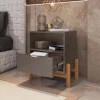 Mesa de Cabeceira 1 Gaveta 1 Nicho 52cm x 58cm Antares Casa D Cinza
