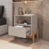 Mesa de Cabeceira 1 Gaveta 1 Nicho 52cm x 58cm Antares Casa D Off White