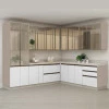 Armário Aéreo Canto Reto 68x100x36 Vidro Reflecta Cozinha Modulada Robel Fendi