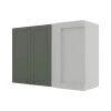 Módulo Armário Aéreo Canto Reto 68x100x34cm 100% MDF Cozinha Provence Robel Branco/Salvia Matte