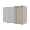 Módulo Armário Aéreo Canto Reto 68x100x34cm 100% MDF Cozinha Provence Robel Fendi/Branco Matte