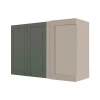 Módulo Armário Aéreo Canto Reto 68x100x34cm 100% MDF Cozinha Provence Robel Fendi/Salvia Matte