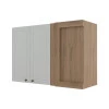 Módulo Armário Aéreo Canto Reto 68x100x34cm 100% MDF Cozinha Provence Robel Hanover/Branco Matte