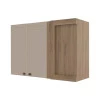Módulo Armário Aéreo Canto Reto 68x100x34cm 100% MDF Cozinha Provence Robel Hanover/Fendi Matte