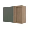 Módulo Armário Aéreo Canto Reto 68x100x34cm 100% MDF Cozinha Provence Robel Hanover/Salvia Matte