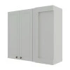Módulo Armário Aéreo Canto Reto 88x100x34cm 100% MDF Cozinha Provence Robel Branco/Branco Matte