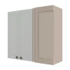 Módulo Armário Aéreo Canto Reto 88x100x34cm 100% MDF Cozinha Provence Robel Fendi/Branco Matte