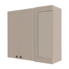 Módulo Armário Aéreo Canto Reto 88x100x34cm 100% MDF Cozinha Provence Robel Fendi/Fendi Matte