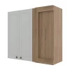 Módulo Armário Aéreo Canto Reto 88x100x34cm 100% MDF Cozinha Provence Robel Hanover/Branco Matte