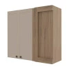 Módulo Armário Aéreo Canto Reto 88x100x34cm 100% MDF Cozinha Provence Robel Hanover/Fendi Matte