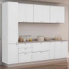Módulo Paneleiro 208x40x56cm 2 Portas 100% MDF Cozinha Provence Robel Branco/Branco Matte