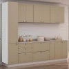 Módulo Paneleiro 208x40x56cm 2 Portas 100% MDF Cozinha Provence Robel Branco/Fendi Matte
