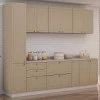 Módulo Paneleiro 208x40x56cm 2 Portas 100% MDF Cozinha Provence Robel Fendi/Fendi Matte