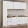 Módulo Paneleiro 208x40x56cm 2 Portas 100% MDF Cozinha Provence Robel Hanover/Branco Matte