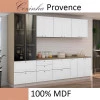 Módulo Paneleiro 172x70x56cm 2G 2P Vidro Reflecta Cozinha Provence Robel Fendi/Branco Matte
