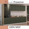 Módulo Paneleiro 172x70x56cm 2G 2P Vidro Reflecta Cozinha Provence Robel Hanover/Salvia Matte
