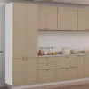 Módulo Paneleiro 208x70x56cm 4 Portas 100% MDF Cozinha Provence Robel Branco/Fendi Matte