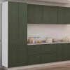 Módulo Paneleiro 208x70x56cm 4 Portas 100% MDF Cozinha Provence Robel Branco/Salvia Matte