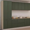 Módulo Paneleiro 208x70x56cm 4 Portas 100% MDF Cozinha Provence Robel Fendi/Salvia Matte