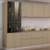 Módulo Paneleiro 208x70x56cm 4P Com Vidro Reflecta Cozinha Provence Robel Hanover/Fendi Matte