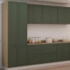 Módulo Paneleiro 208x70x56cm 4 Portas 100% MDF Cozinha Provence Robel Hanover/Salvia Matte