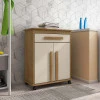 Buffet Balcão Pequeno Multiuso 75cm 2 Portas Chile RV Móveis Cinamomo/Off White