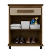 Buffet Balcão Pequeno Multiuso 75cm 2 Portas Chile RV Móveis Freijó/Off White