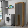 Organizador Multiuso 75cm 2 Portas México RV Móveis Cinamomo/Grafite