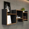 Nicho de Parede Decorativo Livros 124cm Million Patrimar Preto/Cinamomo