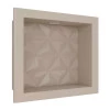 Nicho Para Banheiro 40x30 Com LED Mármore Sintético Cozimax Bege Textura