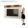 Painel Para TV 70 Polegadas Sagary 1.8 EAX Móveis Off White/Tauari Ripado