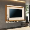 Painel Para TV Ripado 55 Polegadas 140cm Ciccare EAX Móveis Off White/Cedro