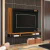Painel Para TV 55 Polegadas Ripado 180cm Aston EDN Preto/Cedro