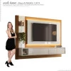 Painel Para TV 55 Polegadas Com LED 2.1 Moroni EAX Móveis Tauari/Off White