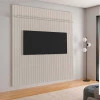 Painel Frisado 191x250cm Para TV 75 Polegadas Oslo Lukaliam Off White