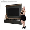 Painel Para TV Até 55 Pol Imola 1.36 Lukaliam Preto/Canela