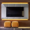 Painel Para TV 75 Polegadas Com LED 207cm Marrocos Lukaliam Tauari/Cinza Perolizado