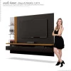 Painel Para TV até 60 Polegadas Murano EDN Preto/Cedro