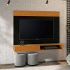 Painel Para TV 55 Polegadas 136cm Ravi EDN Preto/Cedro