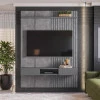 Painel Ripado 153cm Para TV 65 Polegadas Bless 1.6 Lukaliam Cimento Queimado