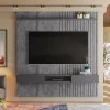 Painel Ripado 190cm Para TV 75 Polegadas Bless 1.9 Lukaliam Cimento Queimado