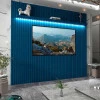 Painel Ripado 230x250 Com LED Para TV 85 Polegadas Nobre Gelius Azul
