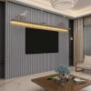 Painel Ripado 230x250 Com LED Para TV 85 Polegadas Nobre Gelius Cinza