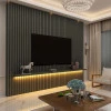 Painel Ripado 230x250 Com LED Para TV 85 Polegadas Nobre Gelius Grafite