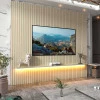 Painel Ripado 230x250 Com LED Para TV 85 Polegadas Nobre Gelius Off White