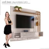 Painel Para TV Até 55 Pol Supreme 1.8 Lukaliam Off White/Canela